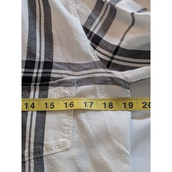 Abercrombie & Fitch Button Down Shirt Womens S Black White Plaid Cozy Core Cabin - Picture 12 of 13